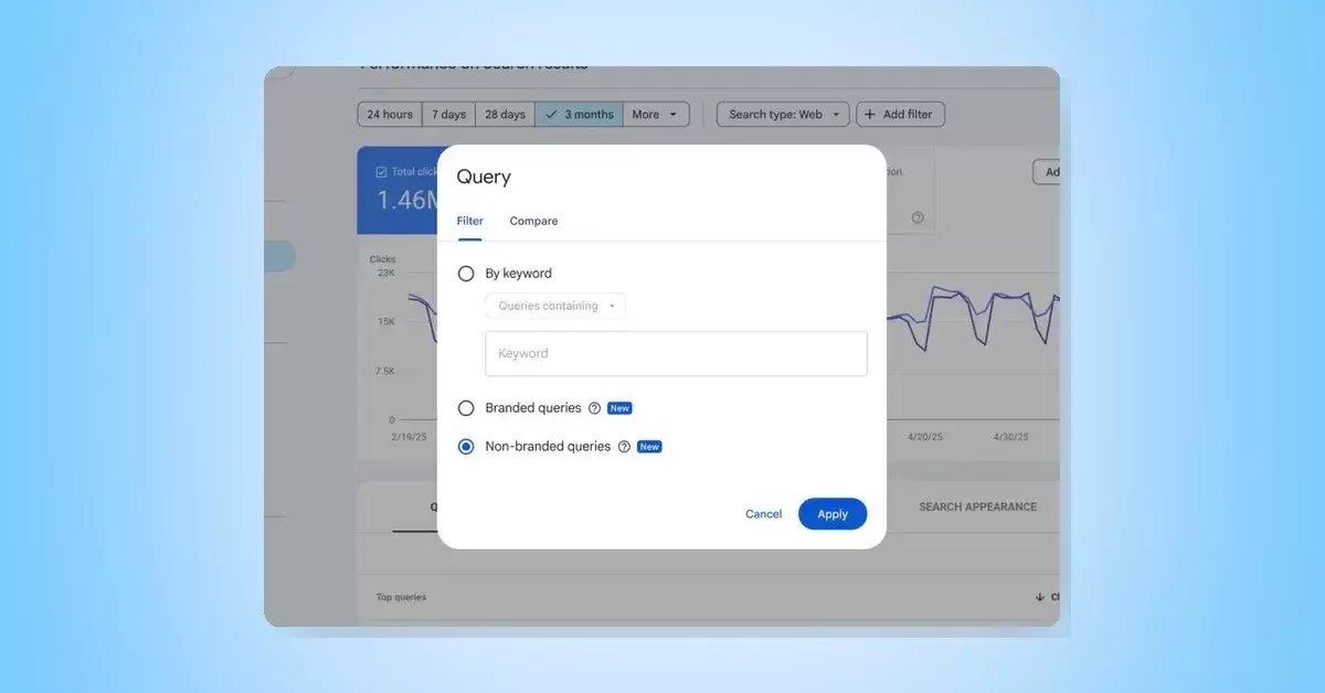 Google Search Console já permite separar tráfego de marca e tráfego genérico
