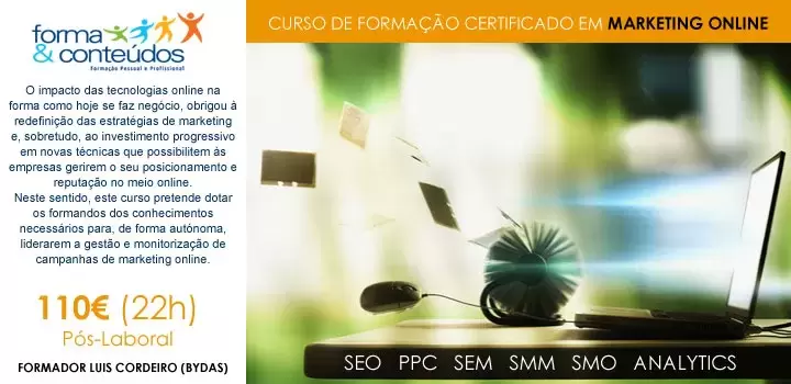 Curso de Formação Certificado em Marketing Online