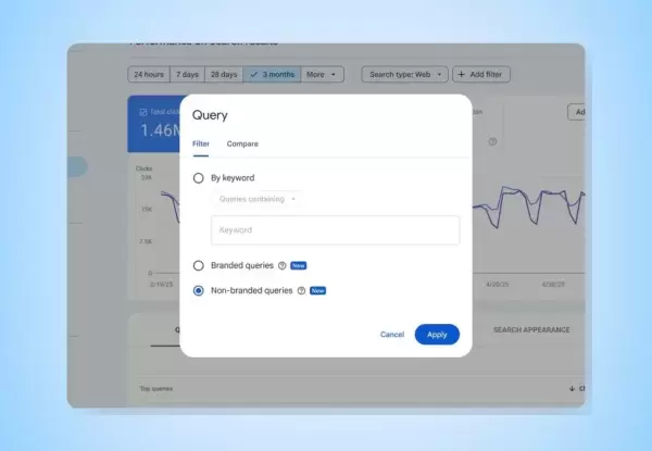 Google Search Console já permite filtrar tráfego de marca e genérico
