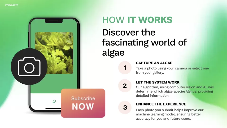 Slide #3 of the Alga ID application launch presentation