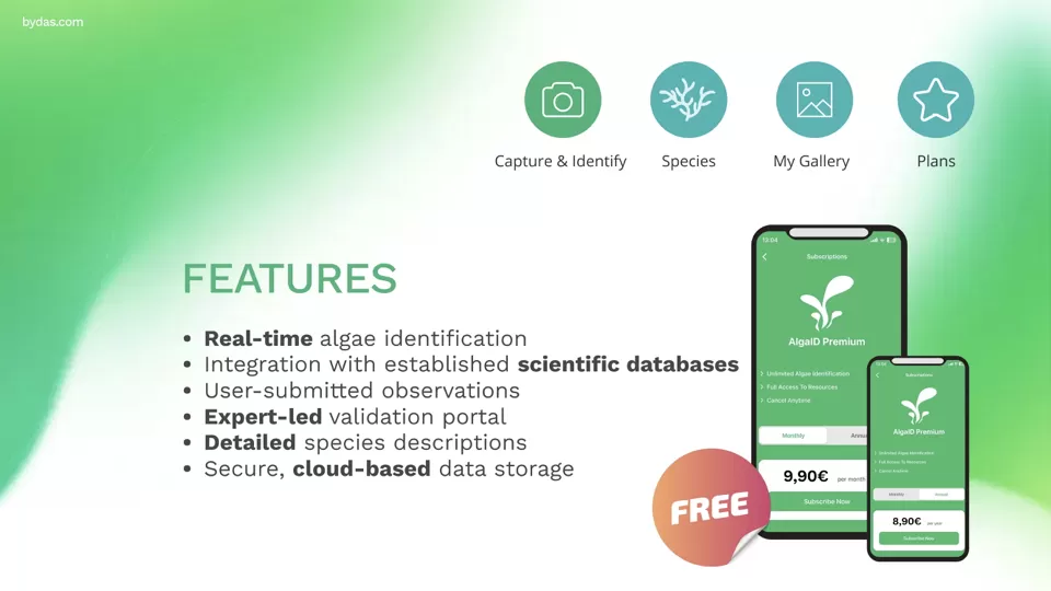 Slide #4 of the Alga ID application launch presentation