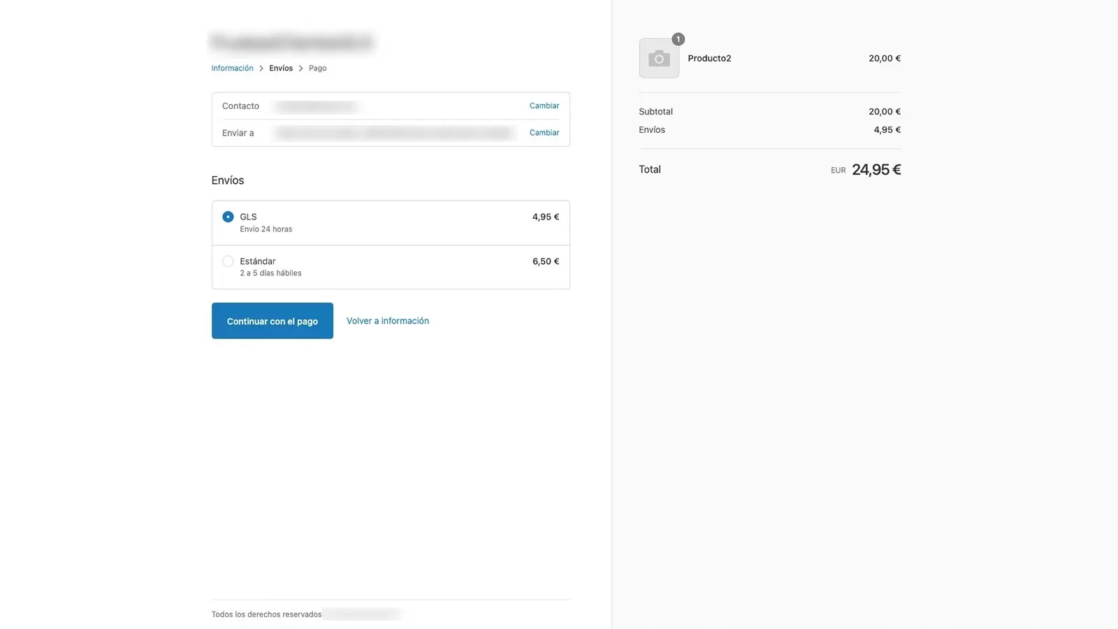 Integración GLS Portugal para Shopify