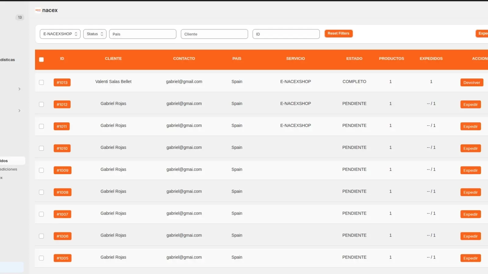 Integración NACEX para Shopify