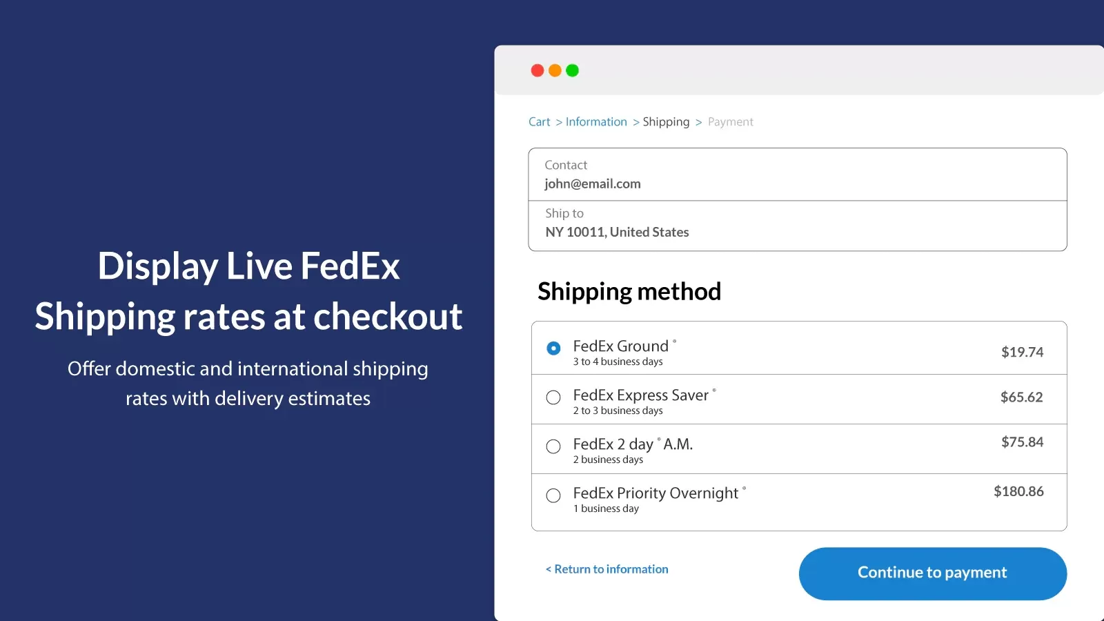 Integración FedEx para Shopify